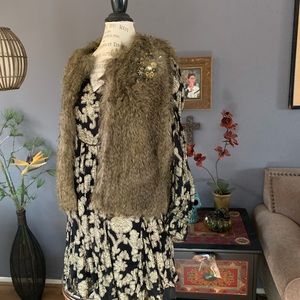Fun and funky faux fur embellished vest. Boho chic.
